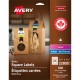 Avery Matte White Square Labels1½" x 1½" - 1 1/2" Width x 1 1/2" Length - Permanent Adhesive - Square - Laser, Inkjet - Matte Wh