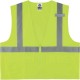 GloWear 8225Z Type R Class 2 Standard Solid Vest - Small/Medium Size - Zipper Closure - Fabric, Polyester - Lime - Pocket, Mic T