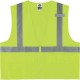 GloWear 8225Z Type R Class 2 Standard Solid Vest - Large/Extra Large Size - Zipper Closure - Fabric, Polyester - Lime - Pocket, 
