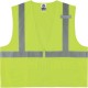GloWear 8225Z Type R Class 2 Standard Solid Vest - 4-Xtra Large/5-Xtra Large Size - Zipper Closure - Fabric, Polyester - Lime - 