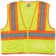 GloWear Class 2 Two-tone Lime Vest - Small/Medium Size - Lime - Reflective, Machine Washable, Lightweight, Pocket, Zipper Closur