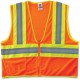 GloWear Class 2 Two-tone Orange Vest - Recommended for: Construction - Large/Extra Large Size - Zipper Closure - Polyester Mesh,