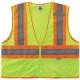 GloWear 8230Z Type R Class 2 Two-Tone Vest - 4-Xtra Large/5-Xtra Large Size - Zipper Closure - Mesh Fabric, Polyester Mesh - Lim
