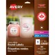 Avery Glossy White Round Labels2½" - - Width2 1/2" Diameter - Permanent Adhesive - Round - Laser, Inkjet - Bright White - Paper 