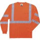 GloWear 8391 Type R Class 3 Long Sleeve T-Shirt - Large Size - Polyester - Orange - Breathable, Moisture Resistant, UV Resistant