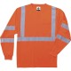 GloWear 8391 Type R Class 3 Long Sleeve T-Shirt - 4-Xtra Large Size - Polyester - Orange - Breathable, Moisture Resistant, UV Re