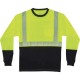 GloWear 8281BK Type R Class 2 Front Long Sleeve T-Shirt - Medium Size - Polyester - Lime, Black