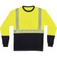 GloWear 8281BK Type R Class 2 Front Long Sleeve T-Shirt - Large Size - Polyester - Lime, Black