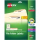 Avery TrueBlock File Folder Labels - 21/32" Width x 7/16" Length - Permanent Adhesive - Rectangle - Laser, Inkjet - Matte - Oran