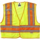 GloWear 8245PSV Type P Class 2 Public Safety Vest - 2-Xtra Large/3-Xtra Large Size - Hook & Loop Closure - Poly, Poly - Lime - R
