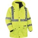 GloWear 4-in-1 High Visibility Jacket - 3-Xtra Large Size - 54" Chest - Zipper Closure - Polyurethane, Polyurethane - Lime - Wea