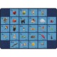 Flagship Carpets See My Alphabet Classroom Rug - Floor Rug - 100" Length x 72" Width x 0.50" Thickness - Rectangle - Blue - Yarn