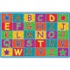 Flagship Carpets Cheerful Alphabet Classroom Rug - 72" Length x 48" Width x 0.50" Thickness - Rectangle - Multicolor