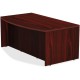 Lorell Chateau Series Bowfront Desk - 36" x 72"29.5" , 1.5" Top - Reeded Edge