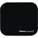 Fellowes Microban Mouse Pad - Black - 8" x 9" x 0.13" Dimension - Black - Rubber - Tear Resistant, Wear Resistant, Skid Proof - 