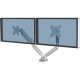 Fellowes Platinum Series Dual Monitor Arm - Silver - 2 Display(s) Supported - 27" Screen Support - 40 lb Load Capacity - 1 Each