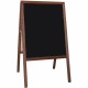 Flipside Stained Black Chalkboard Easel - Stained Black Surface - Hardwood Frame - Rectangle - 1 Each
