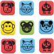 Flipside Student Animal Whiteboard Eraser Set - Assorted - Square - EVA Foam - 2" Width x 2" Height x - 2" Length - 12 / Set - M