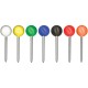 Gem Office Products Round Head Map Tacks - 0.18" Head - 0.4" Length - 250 / Box - Assorted