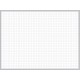 Ghent Grid Whiteboard - 72" (6 ft) Width x 48" (4 ft) Height - White Steel Surface - Satin Aluminum Frame - Rectangle - Horizont