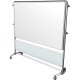 Ghent Nexus Dry Erase Board Easel - 70" (5.8 ft) Width x 46" (3.8 ft) Height - White Porcelain Surface - Frosted Acrylic Frame -