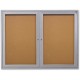 Ghent 2-Door Enclosed Indoor Bulletin Board - 48" Height x 36" Width - Cork Surface - Shatter Resistant - 1 Each
