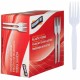 Genuine Joe Heavyweight White Plastic Forks - 100/Box - Disposable - White