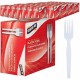 Genuine Joe Heavyweight White Plastic Forks - 100 / Box - 40/Carton - Disposable - White
