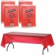 Genuine Joe Plastic Rectangular Table Covers - 108" Length x 54" Width - Plastic - Red - 24 / Carton
