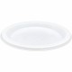 Genuine Joe 7" Disposable Plastic Plates - Picnic, Food, Party, Breakroom - Disposable - 7" Diameter - White - Plastic Body - Ro