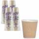 Genuine Joe 10 oz Rippled Hot Cups - 25.0 / Pack - 20 / Carton - Brown - Hot Drink, Beverage