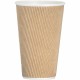 Genuine Joe 16 oz Rippled Hot Cups - 25.0 / Pack - 5 / Bundle - Brown - Hot Drink, Hot Drink, Beverage