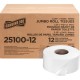 Genuine Joe Jumbo Roll Bath Tissues - 2 Ply - 3.25" x 1000 ft - 9" Roll Diameter - 3.30" Core - White - 12 / Carton