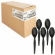 Genuine Joe Heavyweight Spoon - 1 Piece(s) - 1000/Carton - Spoon - 1 x Spoon - Disposable - Textured - Black