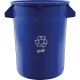 Genuine Joe Heavy-Duty Trash Container - 32 gal Capacity - Side Handle, Venting Channel - Plastic - Blue - 1 Each
