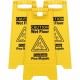 Genuine Joe Universal Graphic Wet Floor Sign - 3 / Bundle - Wet Floor Print/Message - Foldable - Yellow