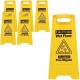 Genuine Joe Universal Graphic Wet Floor Sign - 6 / Carton - English, Spanish - Wet Floor Print/Message - Foldable - Yellow
