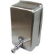 Genuine Joe Stainless Vertical Soap Dispenser - Manual - 1.25 quart Capacity - Tamper Proof, Theft Proof, Refillable - Stainless