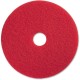 Genuine Joe Red Buffing Floor Pad - 17" Diameter - 5/Carton x 17" Diameter x 1" Thickness - Buffing, Scrubbing, Floor - 175 rpm 