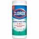 Clorox Disinfecting Cleaning Wipes - Ready-To-Use - Fresh Scent - 35 / Canister - 1 Each - Disposable, Bleach-free - Green