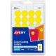 Avery 3/4" Round Removable Color Coding Labels - - Width3/4" Diameter - Removable Adhesive - Round - Laser, Inkjet - Yellow - Pa