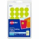 Avery Color-Coding Labels - - Height3/4" Diameter - Removable Adhesive - Round - Laser - Neon Yellow - 24 / Sheet - 1008 / Pack