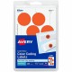 Avery 1-1/4" Color-Coding Labels - - Height1 1/4" Diameter - Removable Adhesive - Round - Laser - Red - 12 / Sheet - 400 / Pack