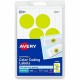 Avery 1-1/4" Color-Coding Labels - - Height1 1/4" Diameter - Removable Adhesive - Round - Laser - Neon Yellow - 12 / Sheet - 400