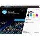 HP 305A (CE305AQ1) Original Laser Toner Cartridge - Combo Pack - Black, Cyan, Magenta, Yellow - 4 / Carton - 1520 Pages Black, 1