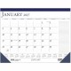 House of Doolittle Blue/Gray Print Monthly Desk Pad - Julian Dates - Monthly - 12 Month - January 2025 - December 2025 - 1 Month