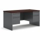 HON 38000 H38155 Pedestal Desk - 60" x 30"29.5" - 4 x Box, File Drawer(s) - Double Pedestal - Waterfall Edge - Finish: Charcoal
