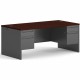 HON 38000 H38180 Pedestal Desk - 72" x 30"29.5" - 4 x Box, File Drawer(s) - Double Pedestal - Waterfall Edge - Finish: Charcoal