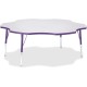 Jonti-Craft Berries Elementary Height Prism Six-Leaf Table - For - Table TopLaminated, Purple Top - Four Leg Base - 4 Legs - Hei