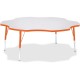 Jonti-Craft Berries Elementary Height Prism Six-Leaf Table - For - Table TopLaminated, Orange Top - Four Leg Base - 4 Legs - Hei